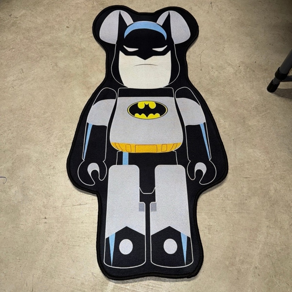 Superhero Themed Door Mat - Black and Gray